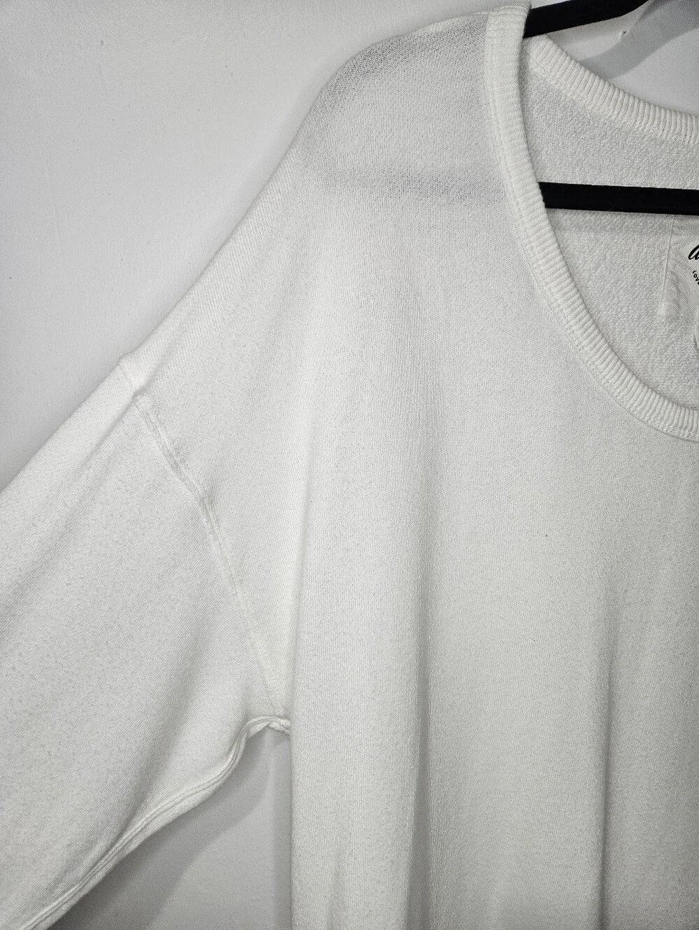 Aerie White White Oversized Scoop Neck Pullover Sweatshirt Sz S